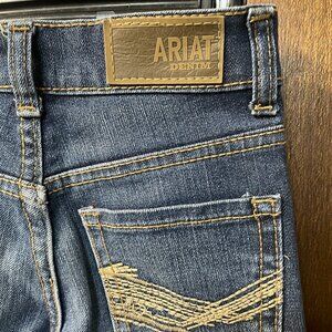 Ariat Boys Bootcut Jeans Medium Wash Western Stitch Size ~8-10